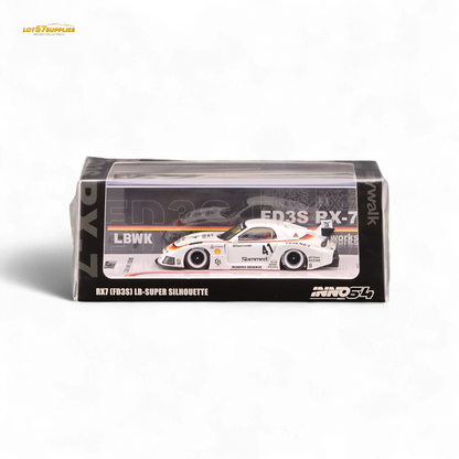 Inno64 Mazda RX-7 LBWK White 1:64 - Evergreen Kings