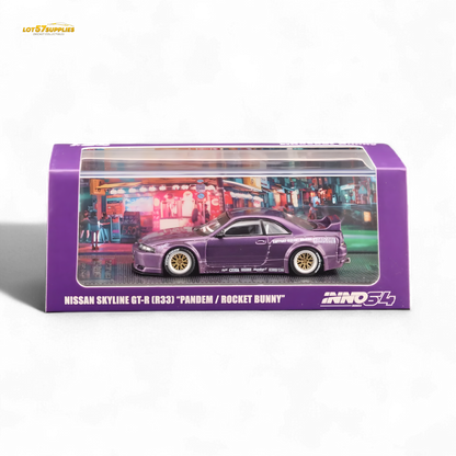 Inno64 Nissan Skyline GT-R R33 Pandem Rocket Bunny Purple 1:64 - Evergreen Kings
