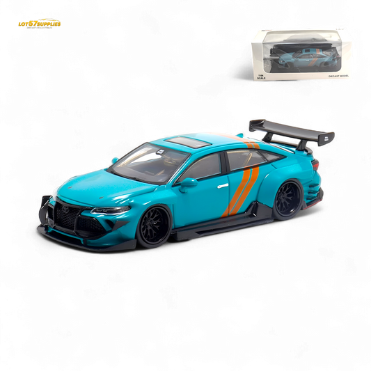Green Toyota Avalon diecast model with modified concept livery, detailed 1:64 scale toy car by Lot57Supplies Diecast Shop.