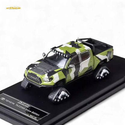 GCD Toyota Tacoma Snow Version Green Camo 1:64 - Evergreen Kings