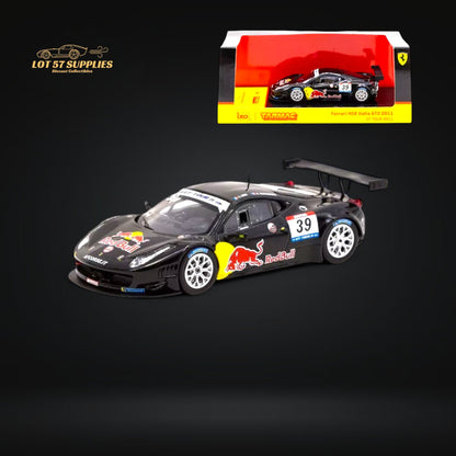 Red Ferrari Flame LB458GT wide-body 1:64 resin diecast car with detailed bodywork and realistic features.