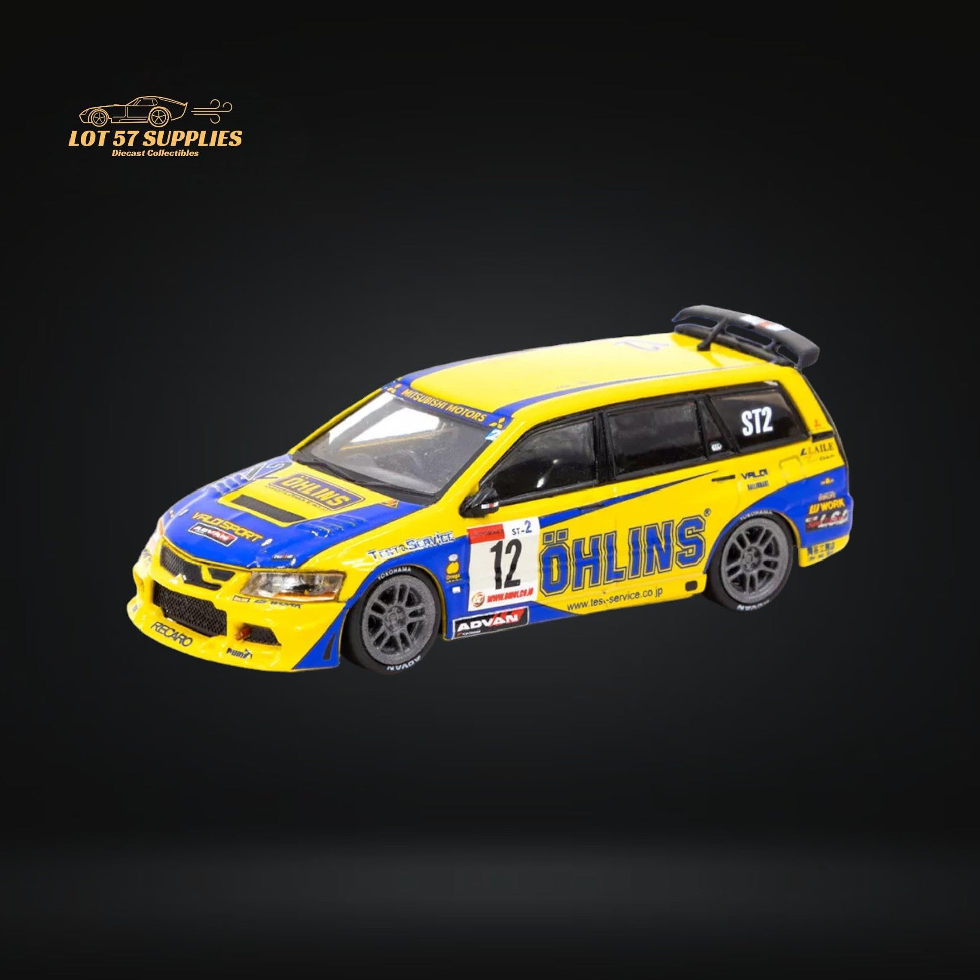 Tarmac Works Mitsubishi Lancer Evolution Wagon Ohlins 1:64 - Evergreen Kings