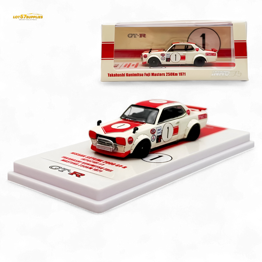 Inno64 Nissan Skyline 2000 GT-R KPGC10 #1 Takahashi Kunimitsu Fuji Masters 1971 1:64 - Evergreen Kings