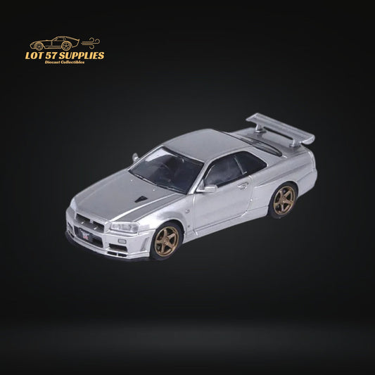 Inno64 Nissan Skyline GT-R R34 V-SPEC II Silver 1:64 - Evergreen Kings