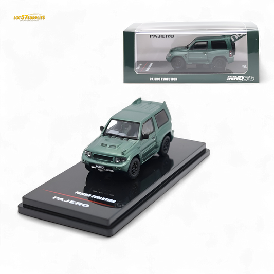 Inno64 Mitsubishi Pajero Evolution Satin Green 1:64 - Evergreen Kings