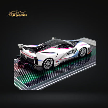 White Ferrari U2 FXX-K Evo diecast model car with #93 racing number, detailed scale 1:64, from Lot57Supplies Diecast Shop.