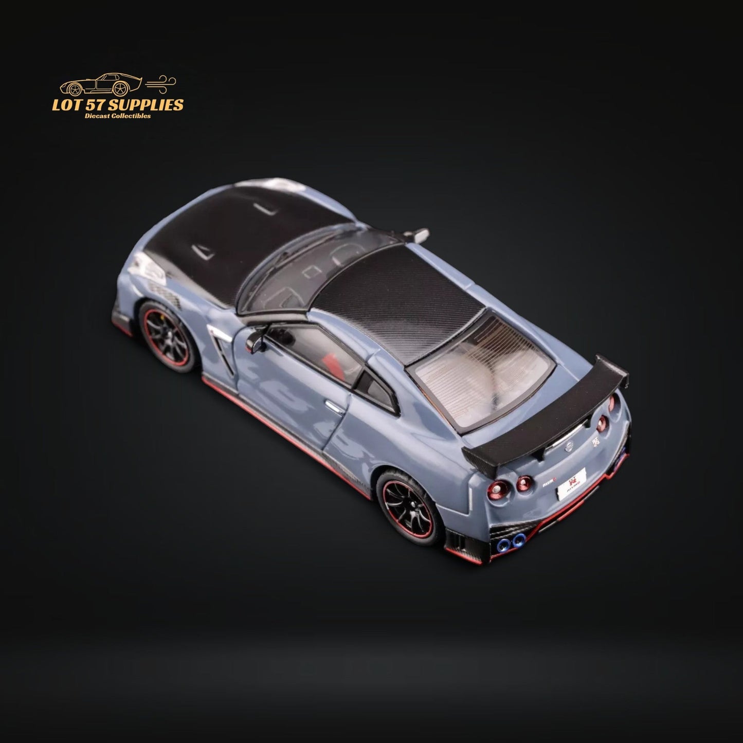 Nissan Skyline GT-R R35 Nismo diecast model car in stealth gray, 1:64 scale, from Inno64 with detailed exterior and realistic features