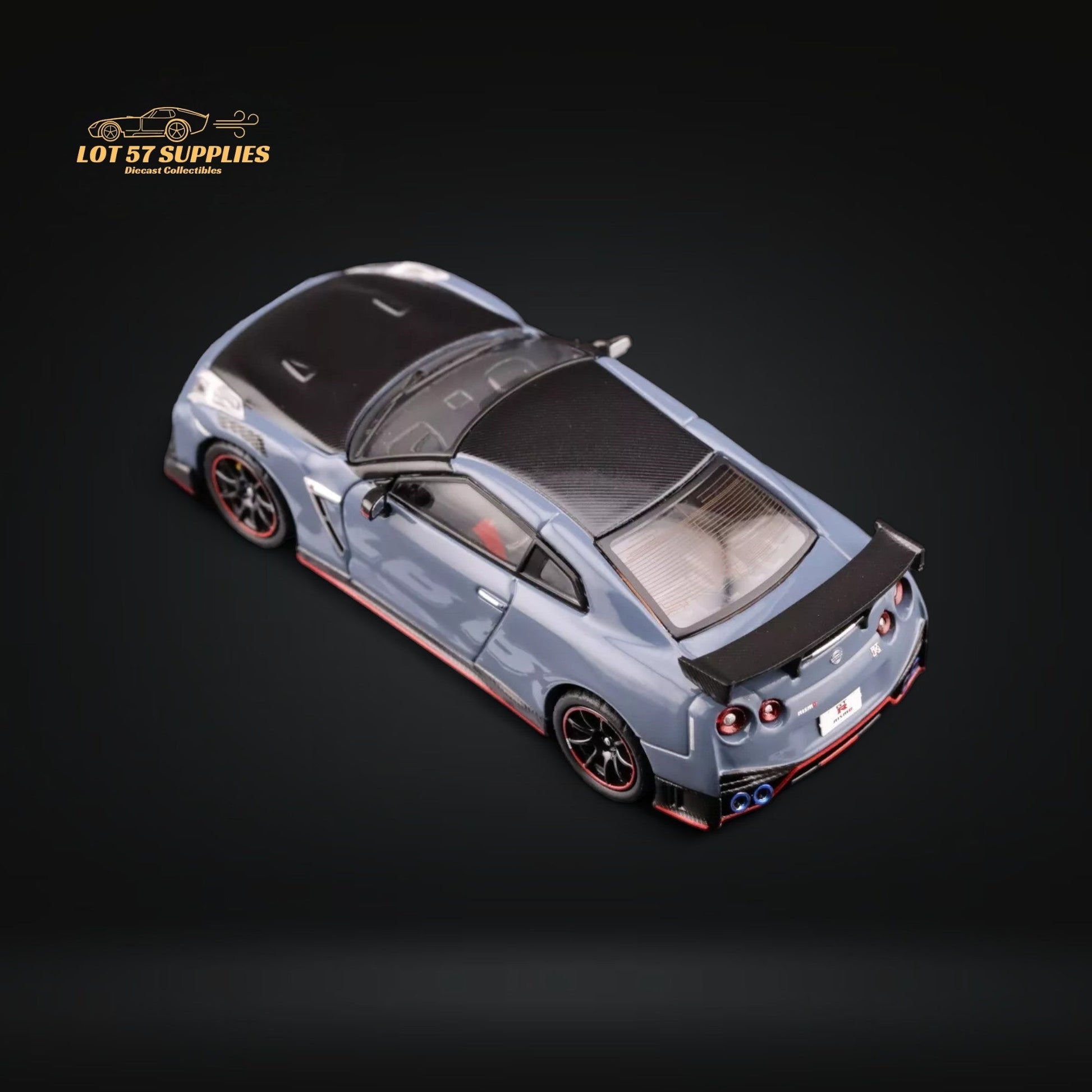 Nissan Skyline GT-R R35 Nismo diecast model car in stealth gray, 1:64 scale, from Inno64 with detailed exterior and realistic features