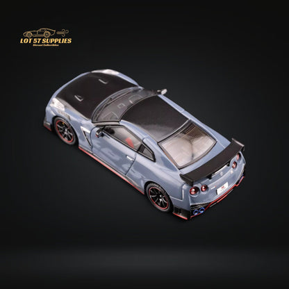 Nissan Skyline GT-R R35 Nismo diecast model car in stealth gray, 1:64 scale, from Inno64 with detailed exterior and realistic features