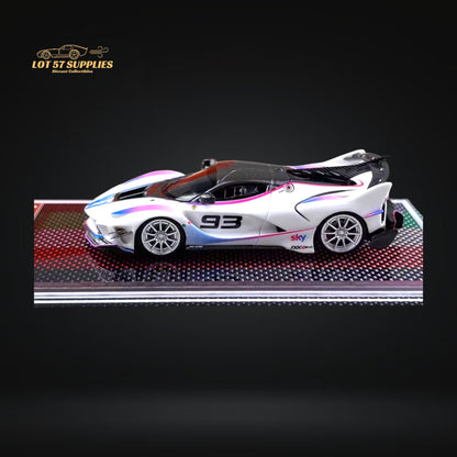 White Ferrari U2 FXX-K Evo diecast model car #93, 1:64 scale, detailed miniature from Lot57Supplies Diecast Shop