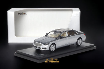 AR BOX Mercedes-Benz Maybach W223 Grey/Hightech Silver 1:64 - Evergreen Kings