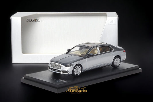 AR BOX Mercedes-Benz Maybach W223 Grey/Hightech Silver 1:64 - Evergreen Kings