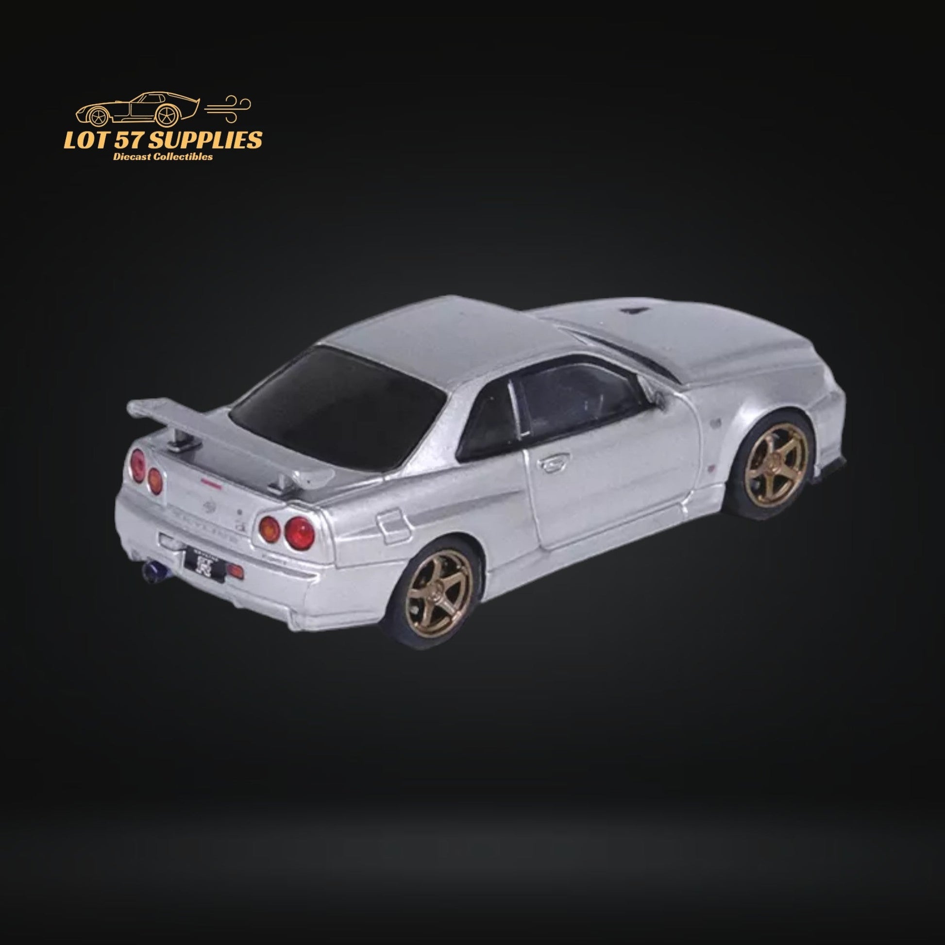 Inno64 Nissan Skyline GT-R R34 V-SPEC II Silver 1:64 - Evergreen Kings