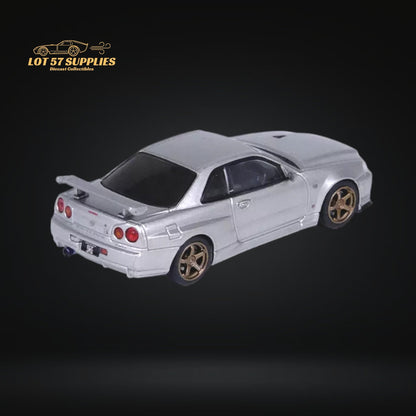 Inno64 Nissan Skyline GT-R R34 V-SPEC II Silver 1:64 - Evergreen Kings