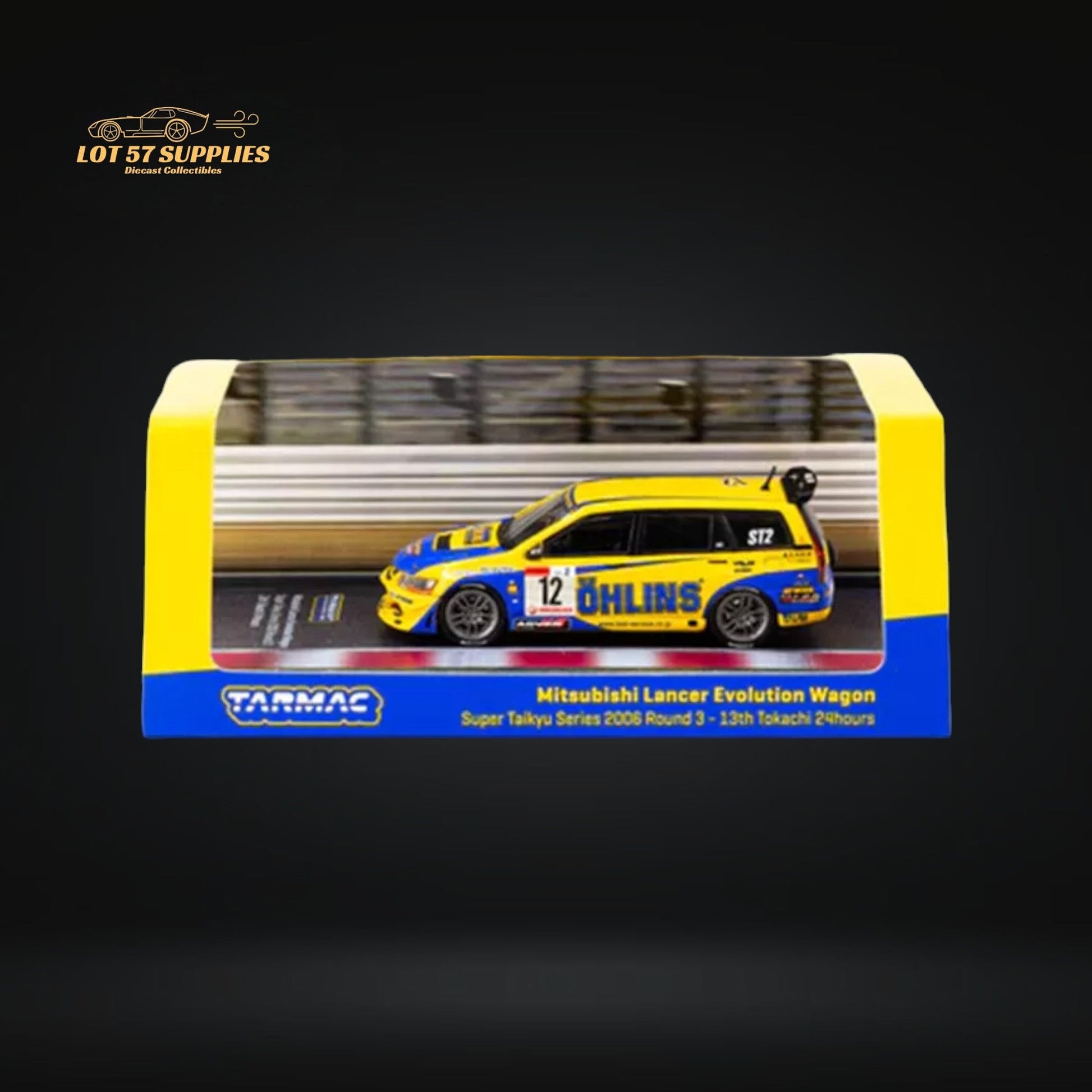 Tarmac Works Mitsubishi Lancer Evolution Wagon Ohlins 1:64 - Evergreen Kings