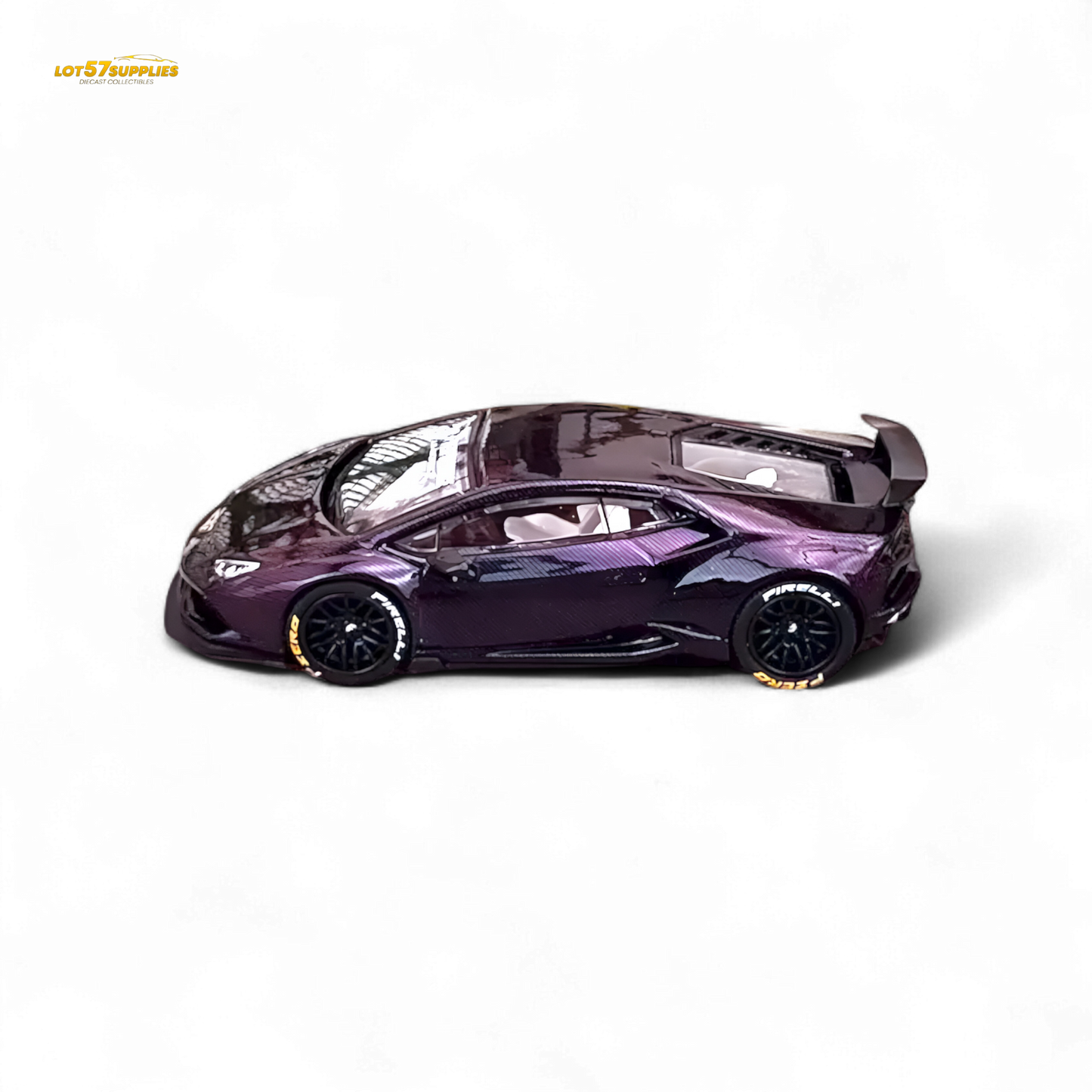 King Model Lamborghini Huracan LP610 Purple Carbon Fiber 1:64 - Evergreen Kings