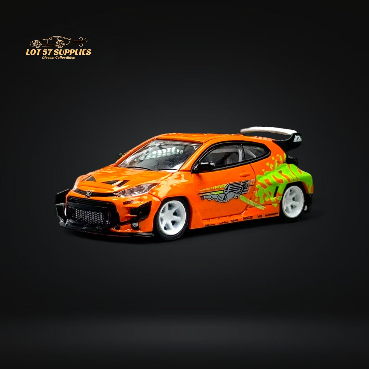 Diecast Toyota Yaris GR in Fast & Furious livery, 1:64 scale, detailed model from Lot57Supplies Diecast Shop.