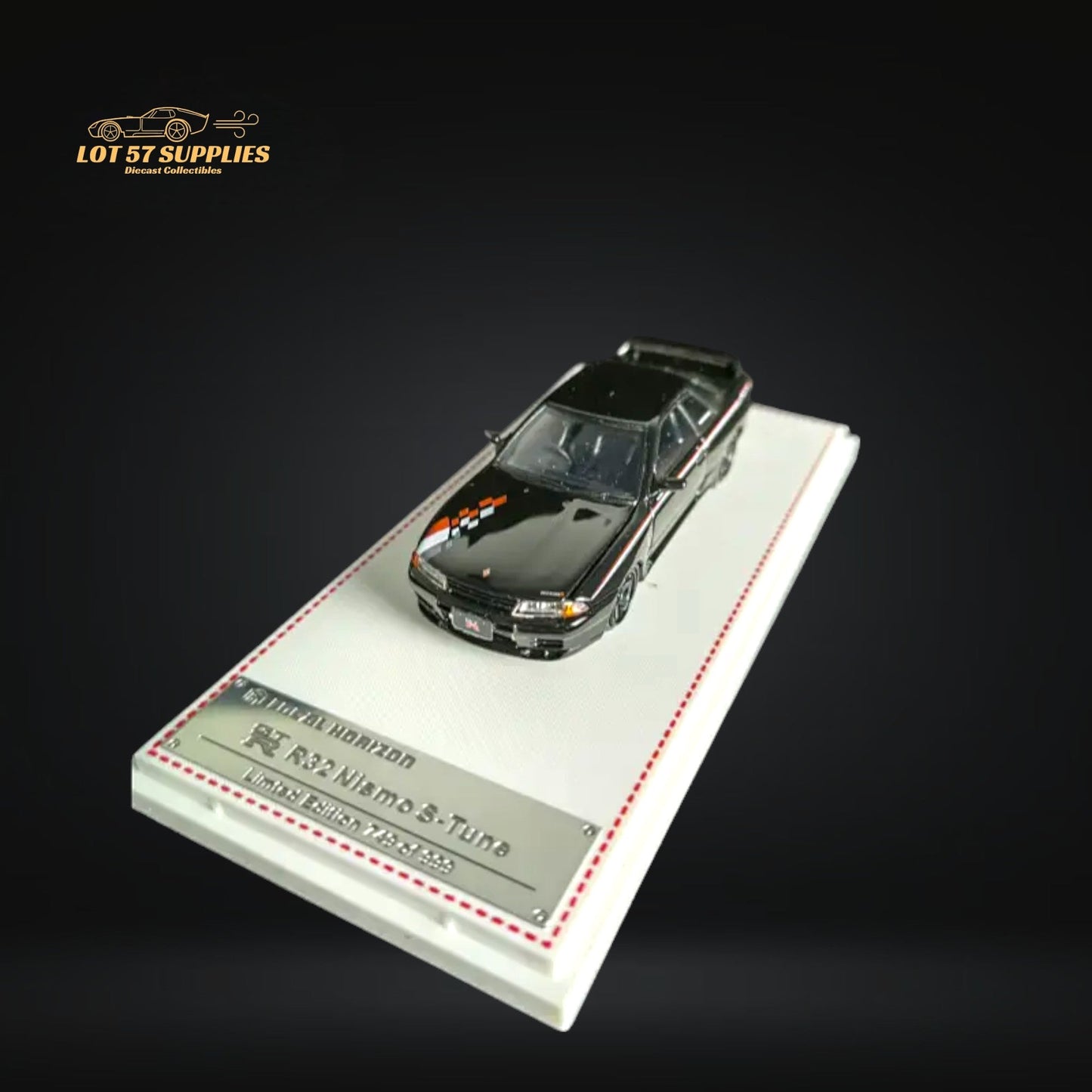 Nissan Skyline R32 GT-R Nismo S-Tune diecast model in 1:64 scale, detailed blue Nissan car from Lot57Supplies Diecast Shop.