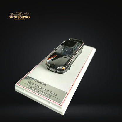 Nissan Skyline R32 GT-R Nismo S-Tune diecast model in 1:64 scale, detailed blue Nissan car from Lot57Supplies Diecast Shop.