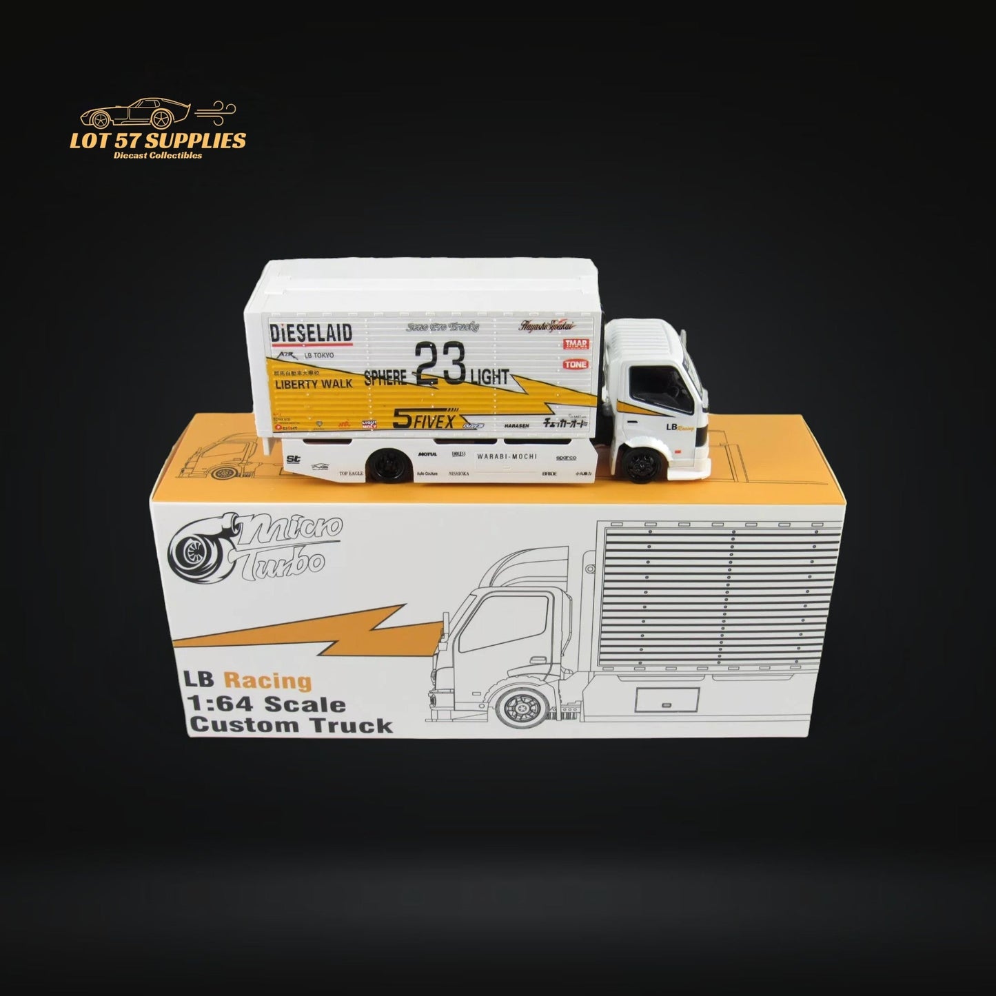 Hino 300 LBWK MicroTurbo silhouette lighting diecast model in 1:64 scale, detailed miniature truck by Lot57Supplies Diecast Shop
