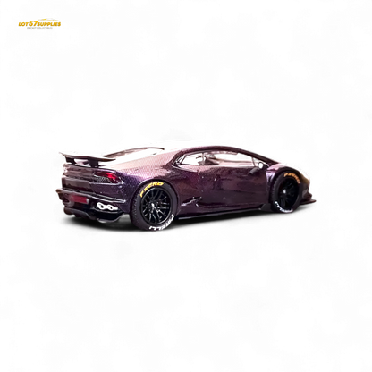 King Model Lamborghini Huracan LP610 Purple Carbon Fiber 1:64 - Evergreen Kings