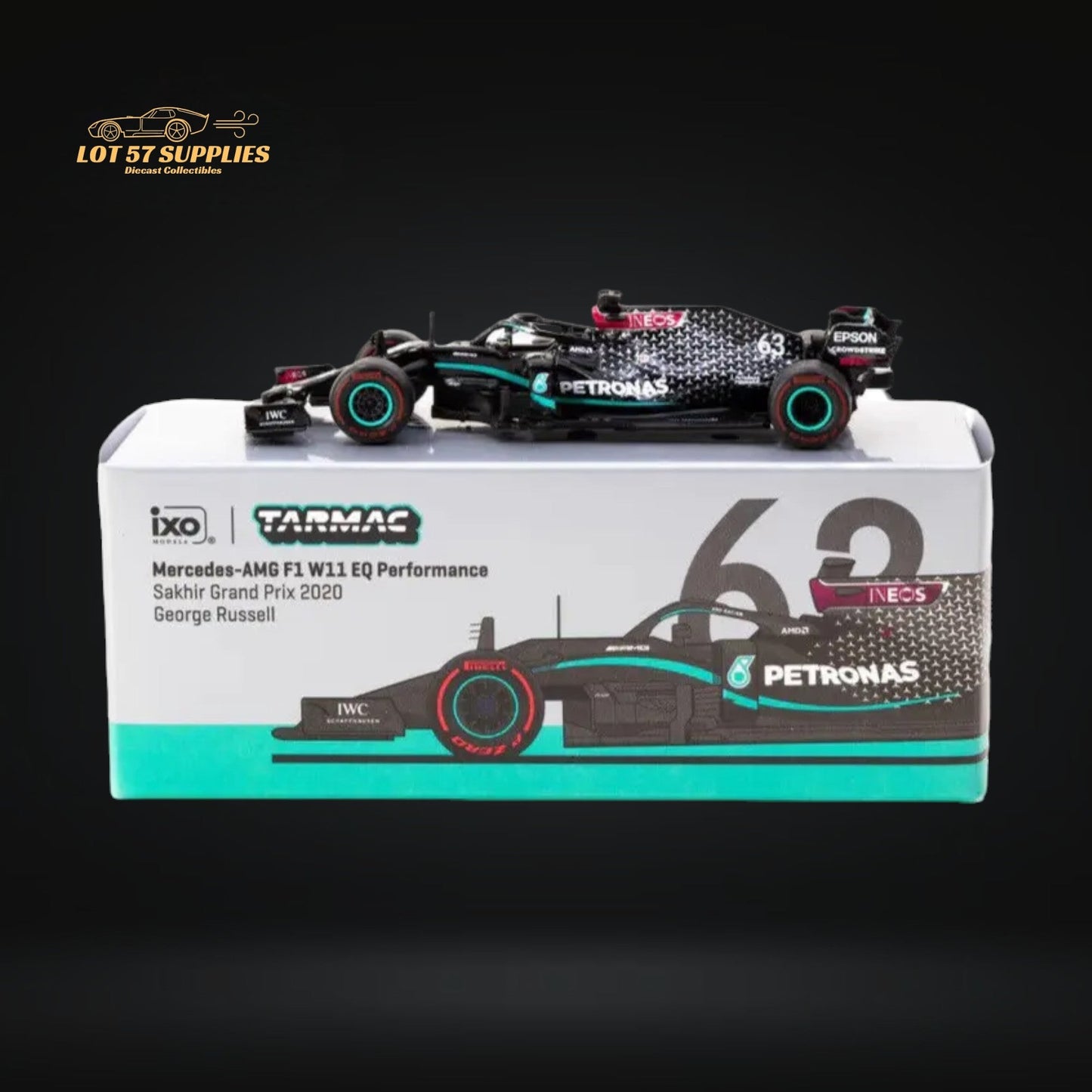 Tarmac Works Mercedes-AMG F1 W11 EQ Performance Russell 1:64 - Evergreen Kings
