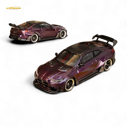 Street Weapon BMW M4 G82 Widebody Dark Purple 1:64 - Evergreen Kings
