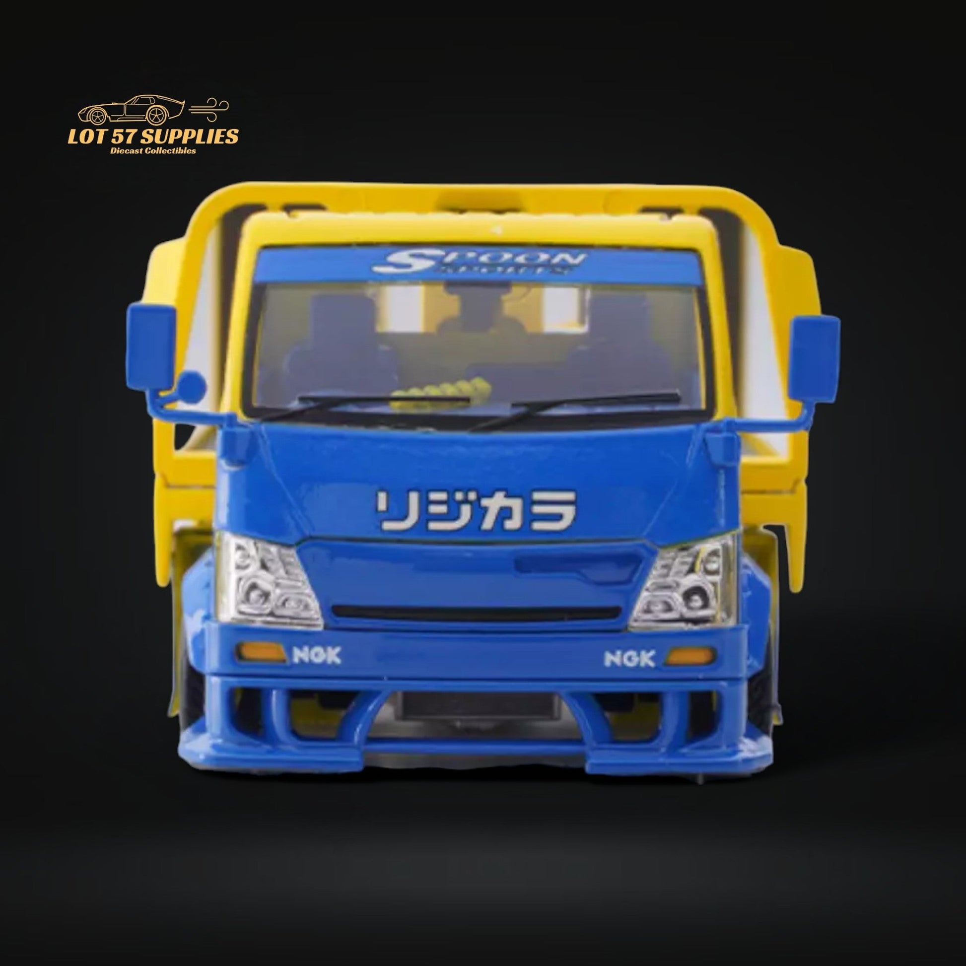 MicroTurbo Hino 300 Custom Flatbed Tow Truck Spoon Livery 1:64 - Evergreen Kings