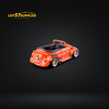 Diecast VW Beetle model in Jagermeister livery, 1:64 scale, by Lot57Supplies Diecast Shop, detailed miniature Volkswagen car.