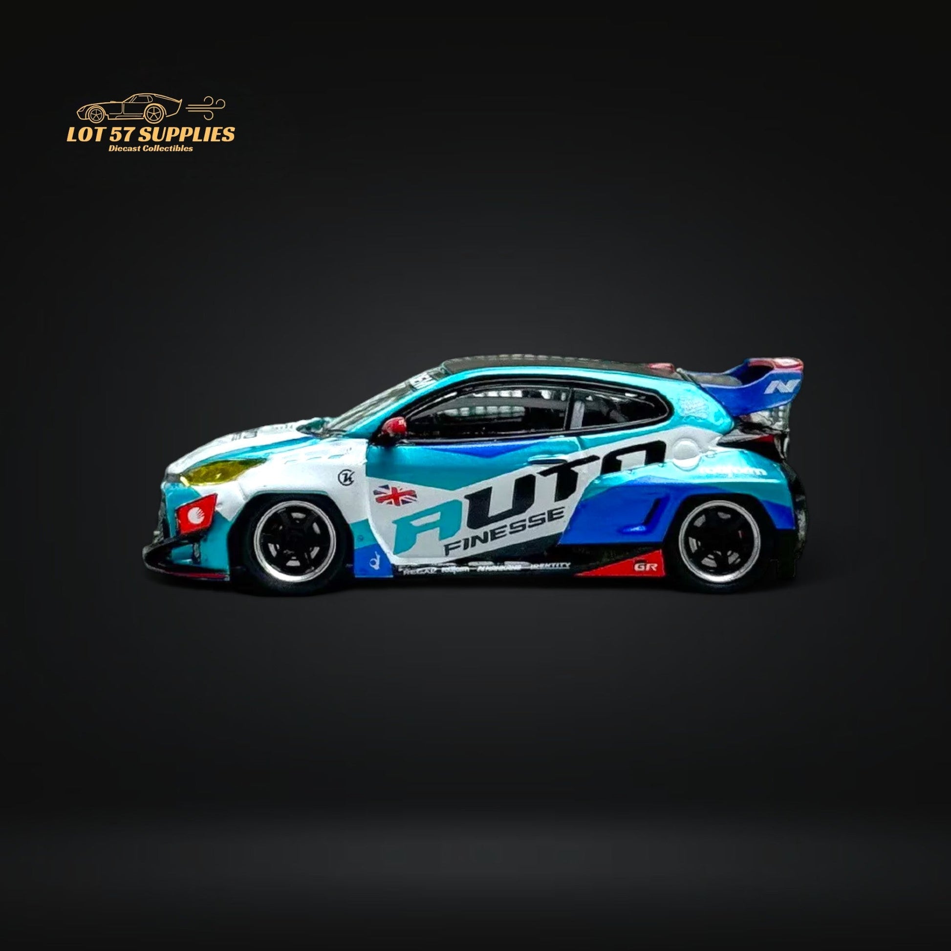 Fuji Toyota Yaris GR Auto Finesse Blue #99 1:64 - Evergreen Kings