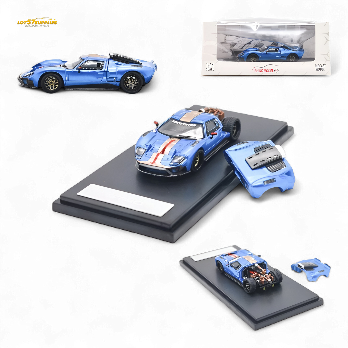 Rhino Model Ford GT40 Blue 1:64 - Evergreen Kings
