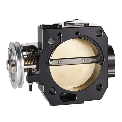 Black 70mm billet aluminum throttle body for Honda Civic Si EP3 and K20 RSX from Speedzone Performance LLC, model SPDZ1.