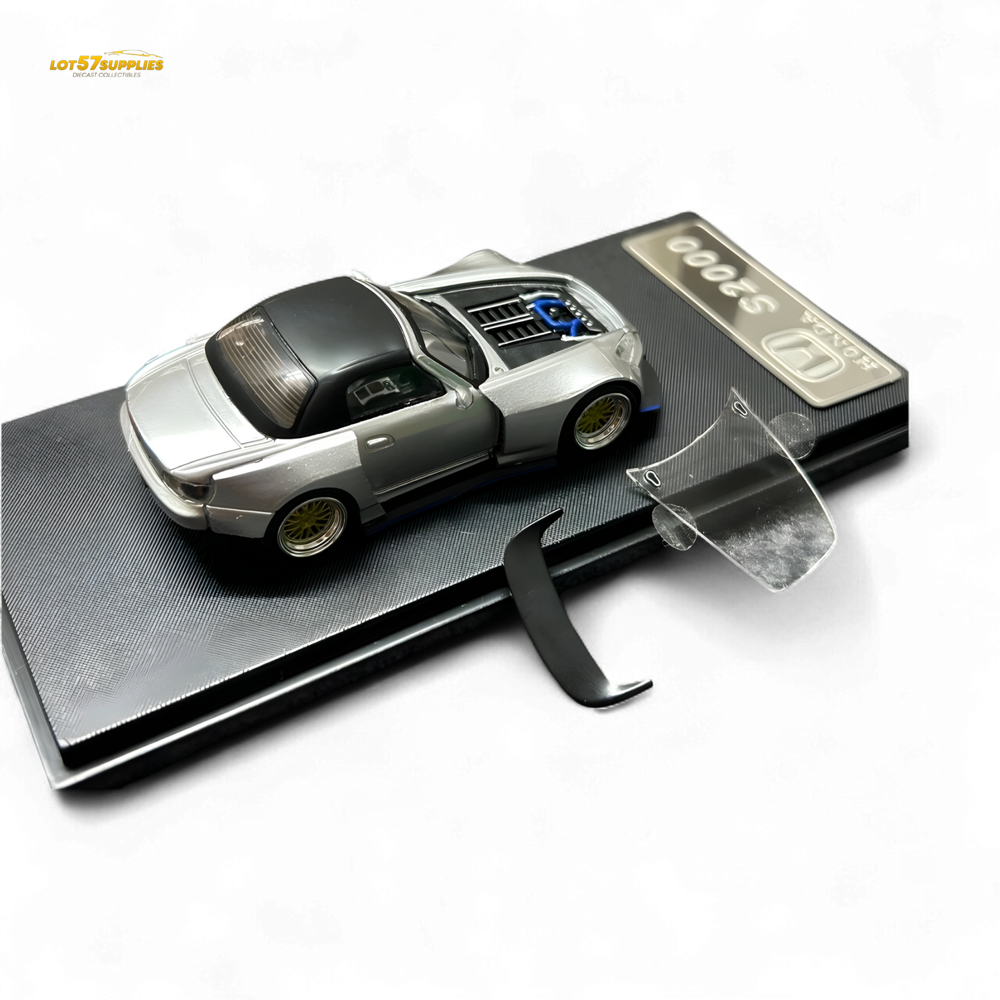 Rhino Model Honda S2000 Wide-Body Roadster Silver 1:64 - Evergreen Kings