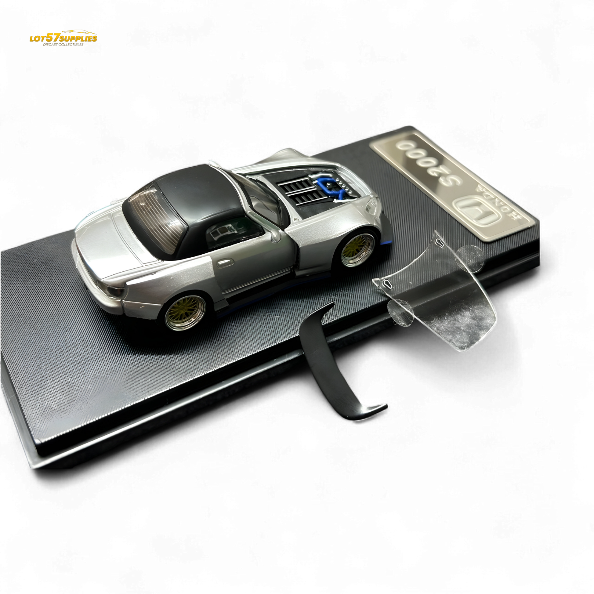 Rhino Model Honda S2000 Wide-Body Roadster Silver 1:64 - Evergreen Kings