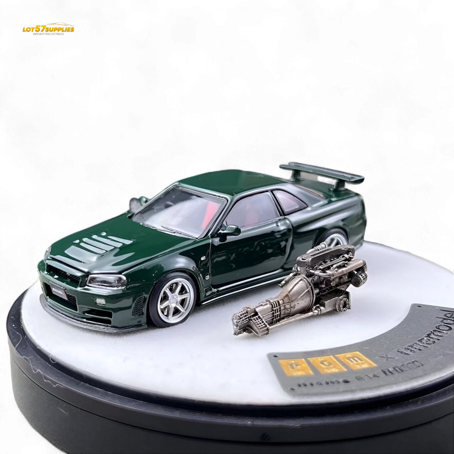 PGM Nissan GTR R34 Z-TUNE - British Green 1:64 Luxury Box 1:64 - Evergreen Kings
