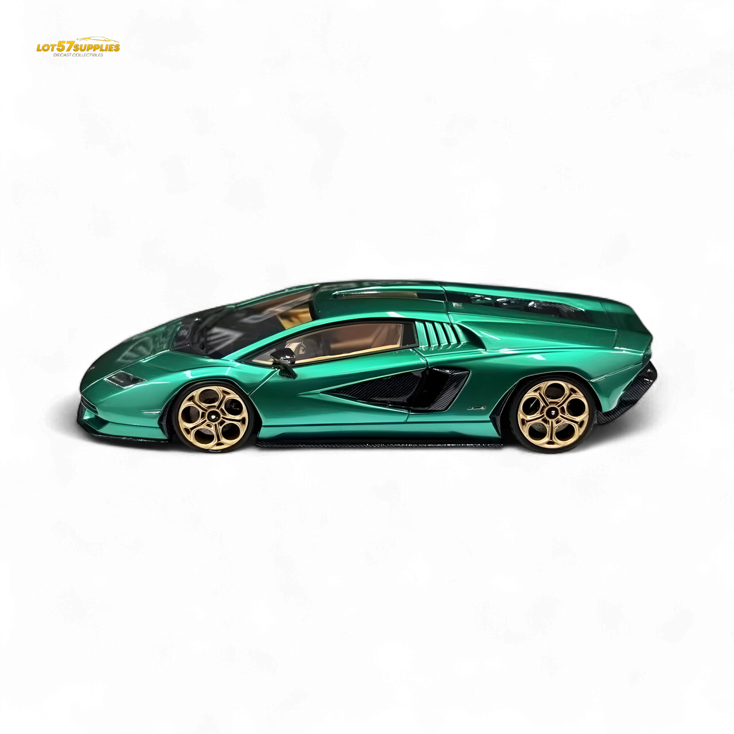 Lamborghini Countach LPI 800-4 diecast model in Verde Arbete, 1:64 scale, detailed miniature car from Lot57Supplies Diecast Shop
