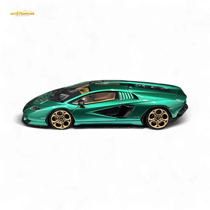 Lamborghini Countach LPI 800-4 diecast model in Verde Arbete, 1:64 scale, detailed miniature car from Lot57Supplies Diecast Shop