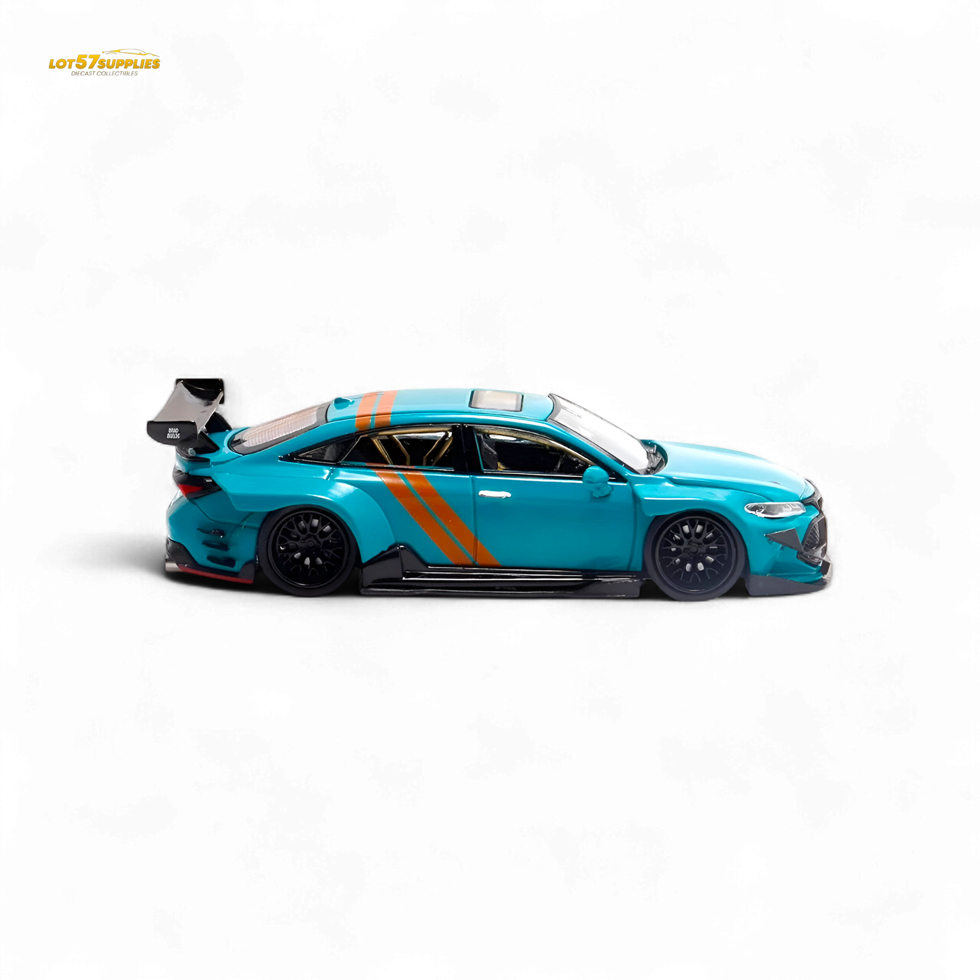 Green LMF Toyota Avalon diecast model in 1:64 scale with modified concept livery, showcasing detailed design and vibrant colors.