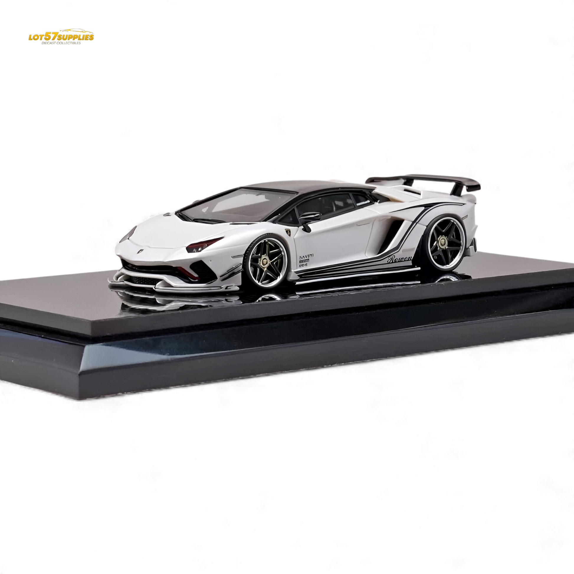 White YM Model Lamborghini Aventador S Rowen diecast car in 1:64 scale, detailed miniature vehicle from Lot57Supplies Diecast Shop.