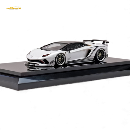 White YM Model Lamborghini Aventador S Rowen diecast car in 1:64 scale, detailed miniature vehicle from Lot57Supplies Diecast Shop.