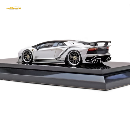 White YM Model Lamborghini Aventador S Rowen diecast car in 1:64 scale, detailed miniature collectible from Lot57Supplies Diecast Shop.