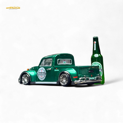 Diecast Liberty 64 VW Beetle Pickup model in Heineken livery, detailed Volkswagen toy car from Lot57Supplies Diecast Shop