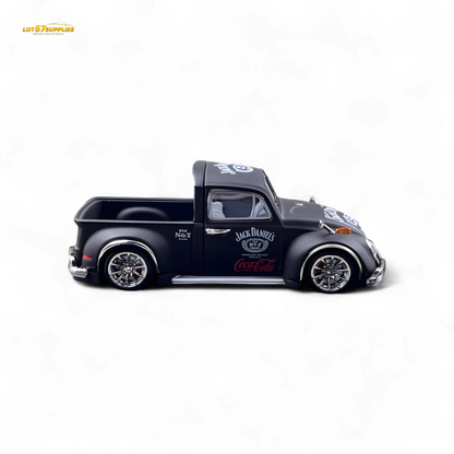 Volkswagen Liberty 64 Beetle Pickup diecast model in Jack Daniel's livery, detailed 1:64 scale toy from Lot57Supplies Diecast Shop