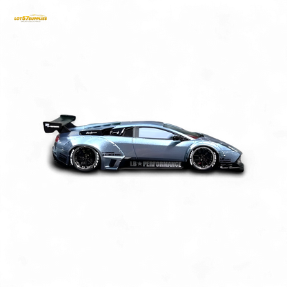 Lamborghini Murcielago LBWK 1:64 diecast model in ice blue with detailed features, perfect for collectors and enthusiasts.