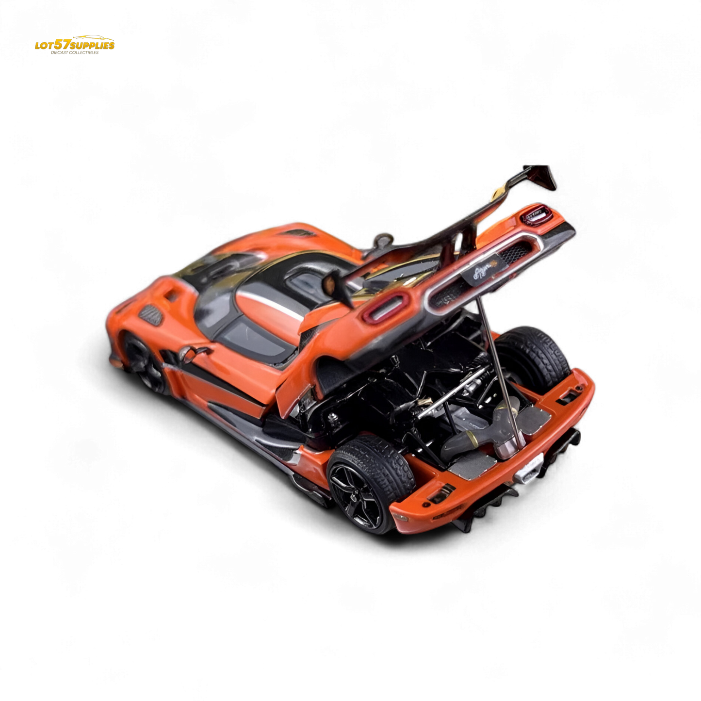 Orange Focal Horizon Agera RS Pagani diecast car, 1:64 scale, detailed miniature model from Lot57Supplies Diecast Shop.