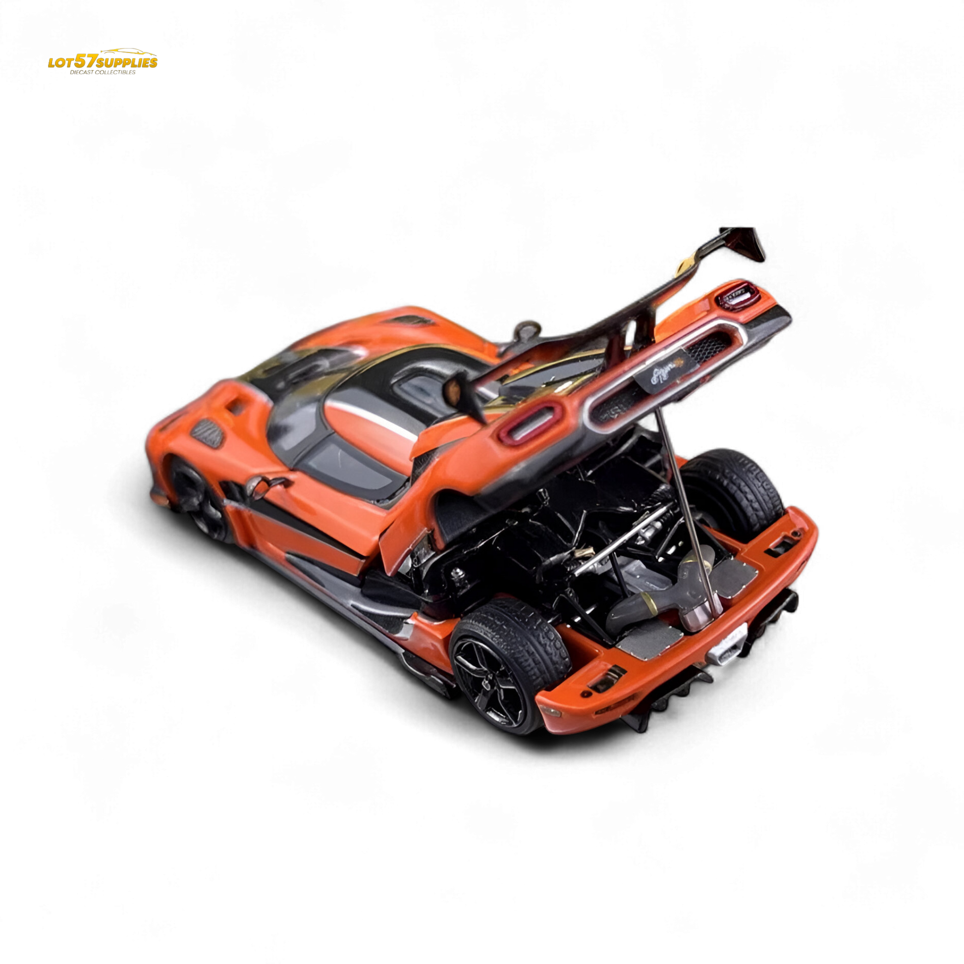 Orange Focal Horizon Agera RS Pagani diecast car, 1:64 scale, detailed miniature model from Lot57Supplies Diecast Shop.