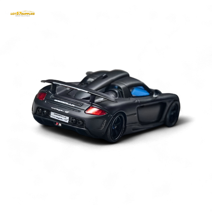 Gemballa Mirage GT diecast model in matte black, 1:64 scale, resin construction, detailed car replica.