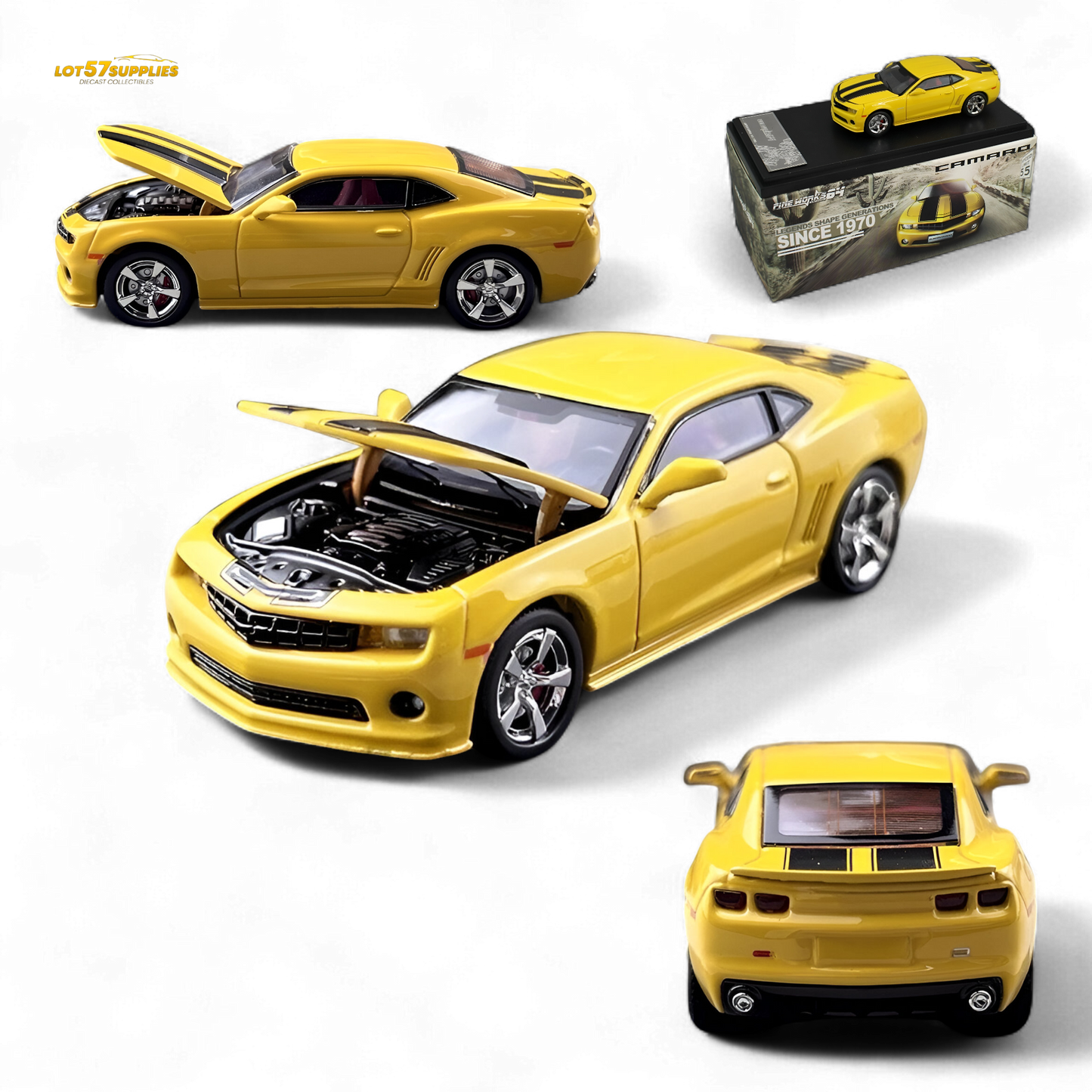 FineWorks64 Chevrolet Camaro Bumblebee Yellow 1:64 - Evergreen Kings