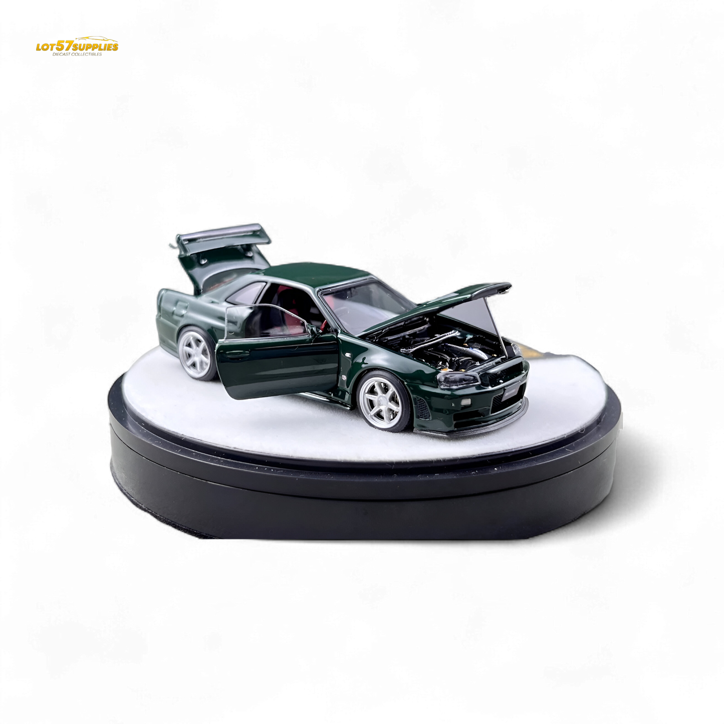 PGM Nissan GTR R34 Z-TUNE - British Green 1:64 Luxury Box 1:64 - Evergreen Kings