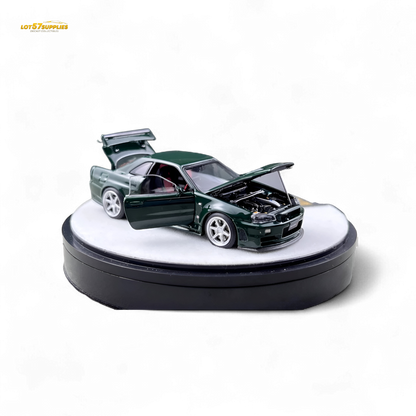 PGM Nissan GTR R34 Z-TUNE - British Green 1:64 Luxury Box 1:64 - Evergreen Kings
